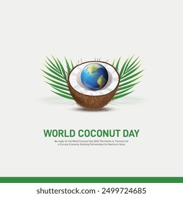 World Coconut Day. World Coconut Day creative ad, poster, social media post, banner, template, background, postcard design etc. 