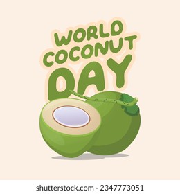 World coconut day design template suitable for celebration. coconut vector design. coconut illustration. eps 10.