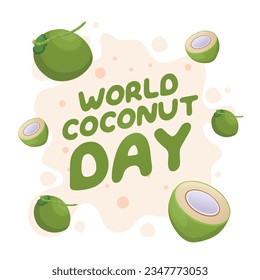 World coconut day design template suitable for celebration. coconut vector design. coconut illustration. eps 10.