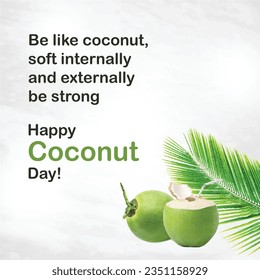 World Coconut Day, September 2nd, Social Media template Vector