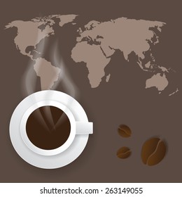 World coffee cup. Vector illustration.