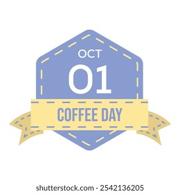 World coffee day badge vector