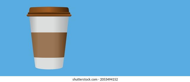 world coffee day.
Cardboard coffee mug vector. empty surface suitable for mockup. Copy space is available.