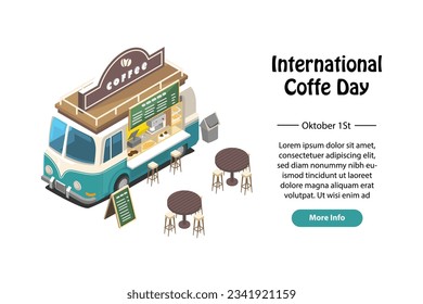 world coffee day flat style vector background design