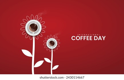 World Coffee Day. International Coffee Day. 3D illustration.