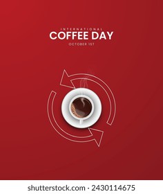 World Coffee Day. International Coffee Day. 3D illustration.