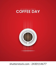 World Coffee Day. International Coffee Day. 3D illustration.