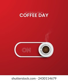 World Coffee Day. International Coffee Day. 3D illustration.