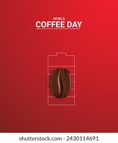 World Coffee Day. International Coffee Day. 3D illustration.