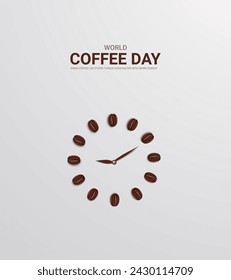 World Coffee Day. International Coffee Day. 3D illustration.