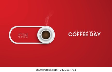 World Coffee Day. International Coffee Day. 3D illustration.