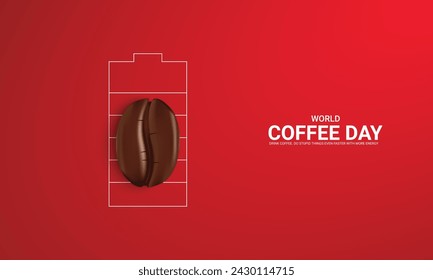 World Coffee Day. International Coffee Day. 3D illustration.