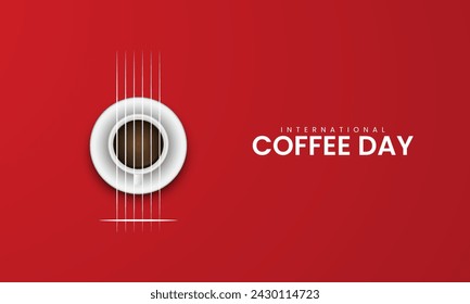 World Coffee Day. International Coffee Day. 3D illustration.