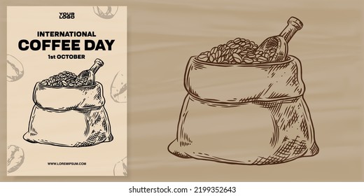 world coffee day poster illustration