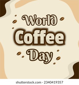 world coffee day social media text background

