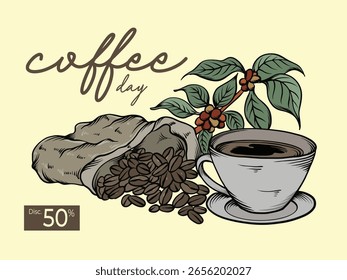 Ilustración vectorial del Día Mundial del Café 