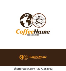 World Coffee Logo Design Template. Coffee logo concept vector. Creative Icon Symbol