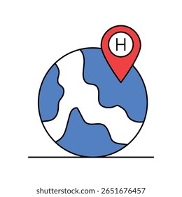world color line icon with white background vector stock illustration