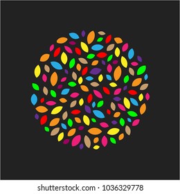 World of Colorful Circle Leaf Logo