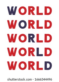 World Colorful isolated vector saying