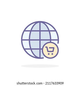 Icono de comercio mundial en el estilo de contorno relleno. Para tu diseño, logotipo. Ilustración vectorial.