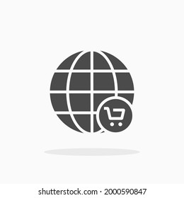 World commerce icon. For your design, logo. Vector illustration.