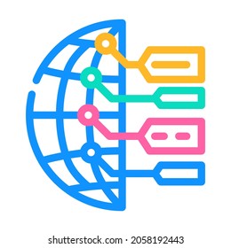 Vektorgrafik des Weltkommunikationsfarbensymbols. Weltkommunikationszeichen. einzelne Symbolillustration