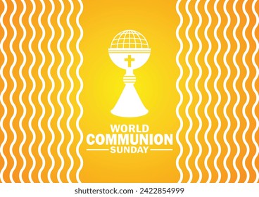 World Communion Sunday. Holiday concept. Template for background, banner, card, poster with text inscription. Vector illustration