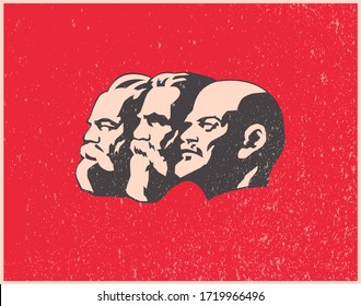 world communist leaders vector illustration