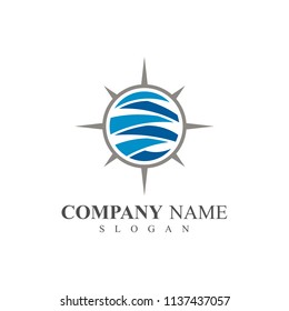world compass logo, abstract globe logo with compass icon
