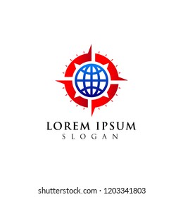 world compass logo design. navigation icon symbol