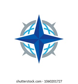 World Compass Logo Icon Design