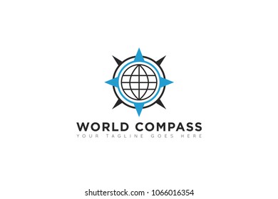 world compass logo, icon, symbol, ilustration design template