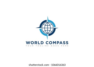 world compass logo, icon, symbol, ilustration design template