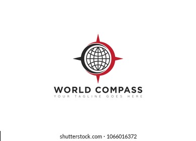 world compass logo, icon, symbol, ilustration design template