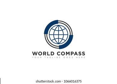 world compass logo, icon, symbol, ilustration design template