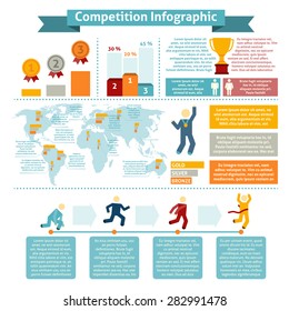 World competition winners statistic of places and countries infographic elements of sporting contest vector illustration
