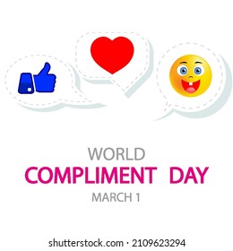 World Compliment Day 1 March, vector art illustration.