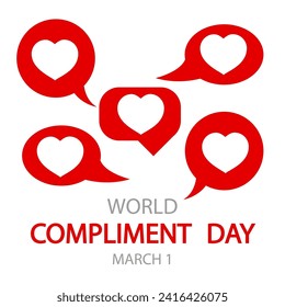 World Compliment Day 1 March banner, vector art illustration.