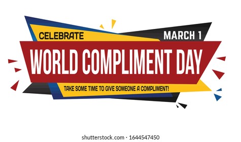 World compliment day banner design on white background, vector illustration