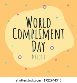 World compliment day card and poster