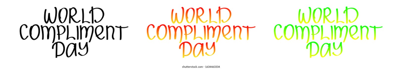 World compliment day. Lettering. Hand drawn