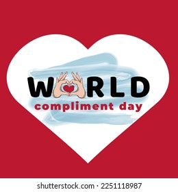 World Compliment Day. March 1. Holiday concept. Template for background, banner, card, poster with text inscription. Vector EPS10 illustration