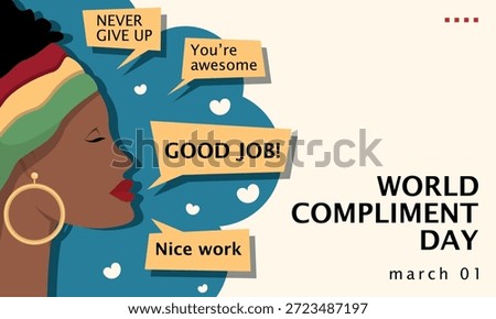 World Compliment Day Template. Words of praise from a woman