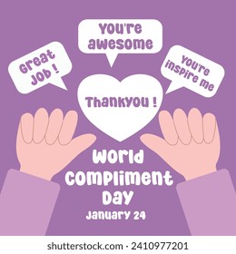 World Compliment Day vector design perfect for the celebration of the holiday.