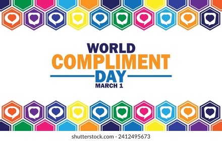 World Compliment Day Vector Illustration. March 1. Suitable for greeting card, poster and banner