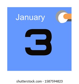 World Computer Graphics Day calendar icon . 3 January. Vector icons illustration isolated on white background.