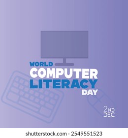 World Computer Literacy Day 2nd December, Computer Literacy Education Day, Vector Illustration Design