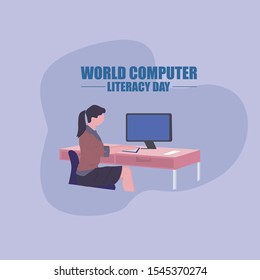 world Computer Literacy Day design vector