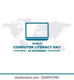 World computer literacy day illustration, World Computer Literacy Day. December 2, Template for background, banner, card, poster with text inscription. vector illustration